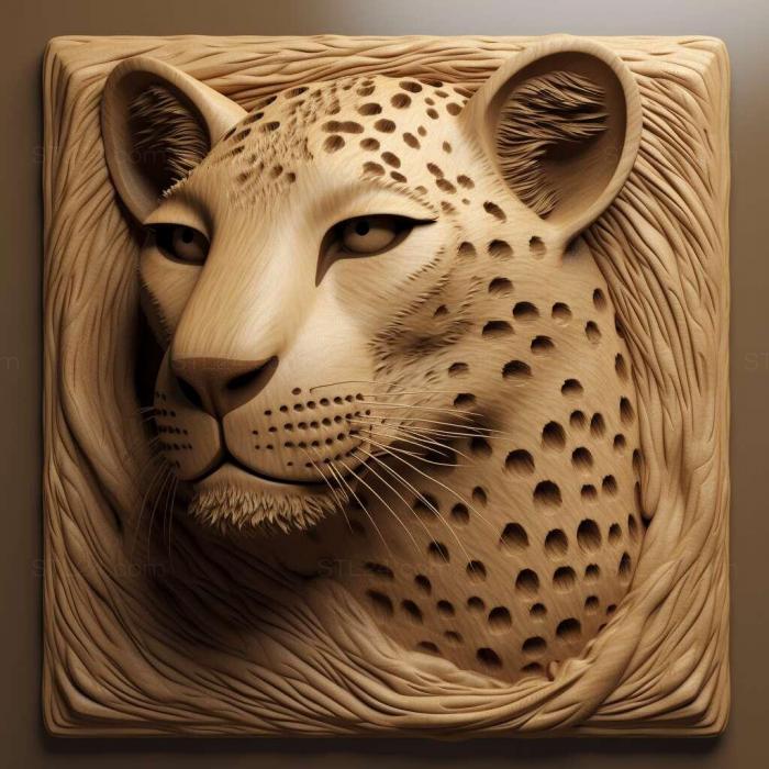 Nature and animals (st Cheetah 4, NATURE_6216) 3D models for cnc